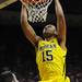 Michigan sophomore Jon Horford dunks the ball during the first half at Assembly Hall on Saturday, Feb. 2 in Bloomington, Ind. Melanie Maxwell I AnnArbor.com